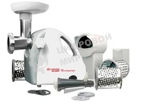 Мясорубка электрическая Белвар КЭМ-П2У-305-02 белый, 1800 Вт, 0.4 кг/мин, реверс, насадки - 9