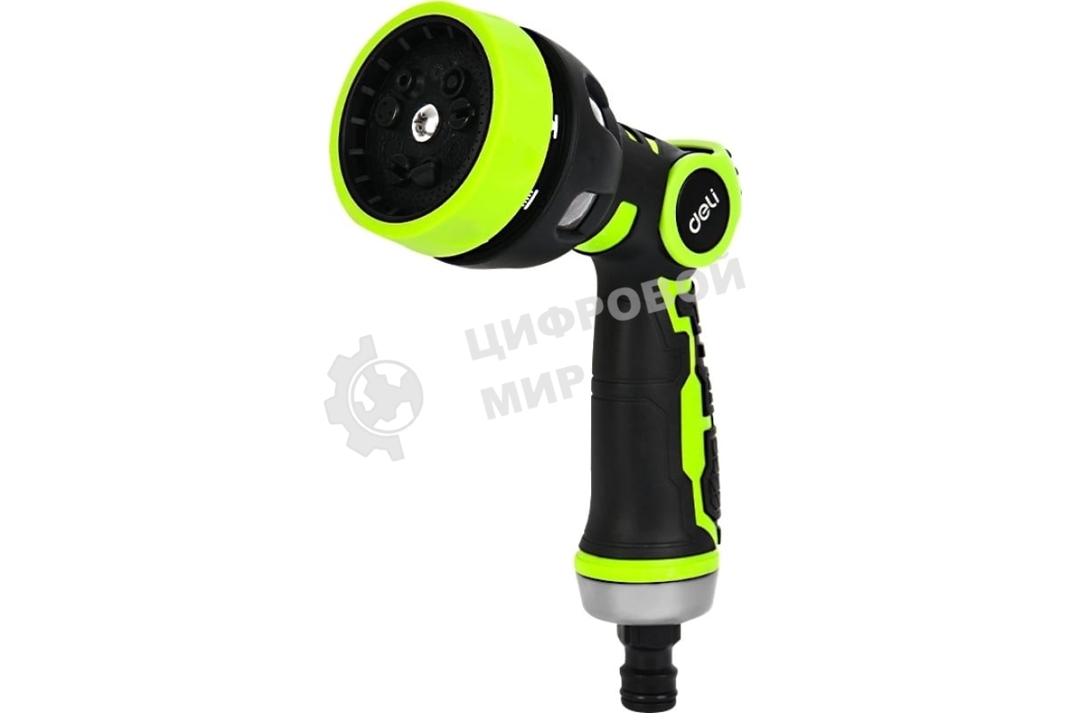 Пистолет-распылитель поливочный бескурковый Deli DL8762 9 режимов распыления, диаметр шланга 3/4