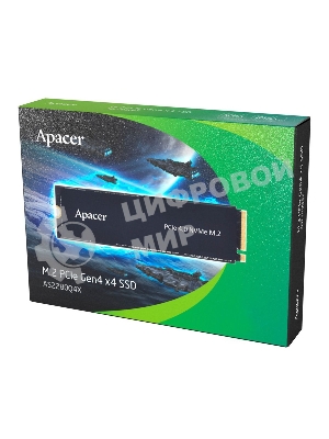 Накопитель SSD Apacer AS2280Q4X, 512Gb, M.2 2280, PCIe 4.0 x4, NVMe, R/W 4500/2500, с радиатором