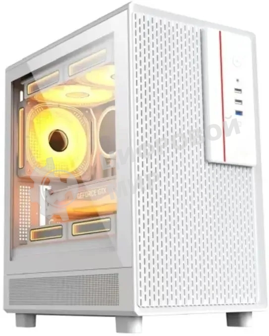 Компьютерный корпус Accord M3301 белый без БП mATX 1xUSB 2.0 1xUSB 3.0 1xUSB3.1 audio bott PSU