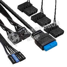 Компьютерный корпус Miditower ExeGate EVO-5001A-500NPX (ATX, БП 500NPX с вент. 12 см, 2хUSB+1хUSB 3.0+HD Audio, черный, 3 вент.12см с RGb подсветкой, боковая панель - закаленное стекло)