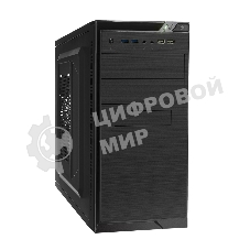 Компьютерный корпус Minitower ExeGate QA-412U Black, mATX, (XP450, Black, 120мм), 2хUSB+2хUSB 3.0, Audio