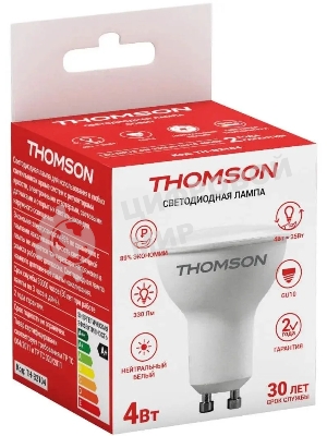 Лампа cветодиодная LED Thomson TH-B2104 GU10, рефлектор, 4Вт, 4000К, белый нейтральный, 1 шт.