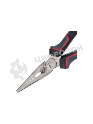 Плоскогубцы удлиненные Deli DL0104 200 мм, Cr-V, эксцентриковый шарнир, антикоррозийное покрытие, трехкомпонентная прорезиненная рукоять
