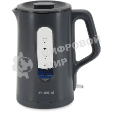 Чайник электрический Hyundai HYK-G4508 1.5л. 1700Вт серый/прозрачный корпус: стекло