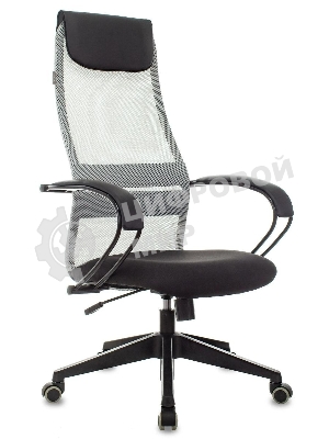 Кресло Бюрократ CH-607 TW-02 светло-серый, сетка, подголовник