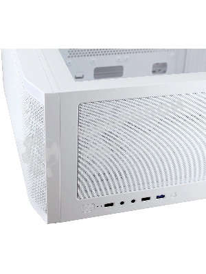 Компьютерный корпус Ginzzu GL 390 боковая дверца закаленное стекло на петлях на магнитах, controller CRC10, 4* 12R6W FAN 12CM RGb белый