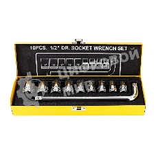 Набор торцевых ключей 10 шт Deli DL2010T Материал: 50BV30. Набор инструментов из 10 шт.:Головка серии 12,5 мм, 9 шт. (10, 12, 13, 14, 17, 19, 21, 22, 24 мм). Металлический кейс.