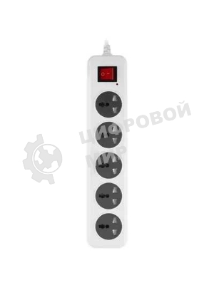 Сетевой фильтр Buro 500UNH-5-WG 5 м, 5 розеток, белый/серый, коробка