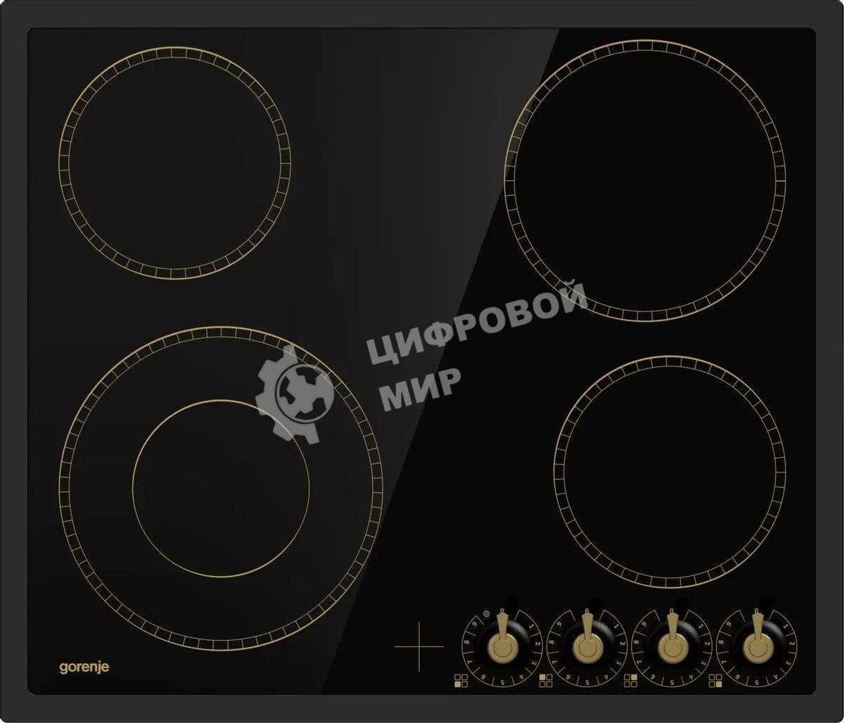 Варочная поверхность Gorenje EC642CLB, конфорок: 4 шт., стеклокерамика, независимая, черный