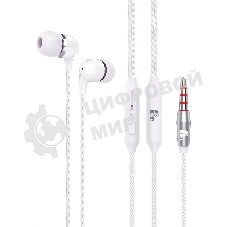 Проводные наушники Aksberry Y2 белый, вкладыши, встроенный микрофон