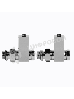 Набор дизайн-вентилей, CUBE, прямой (хром) 1/2