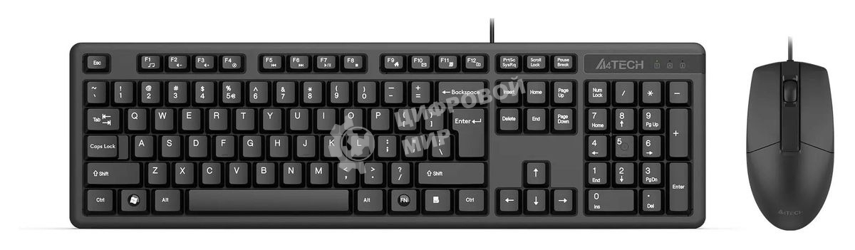 Комплект клавиатура+мышь A4Tech KK-3330S проводной, USB, 1200 DPI, чёрный