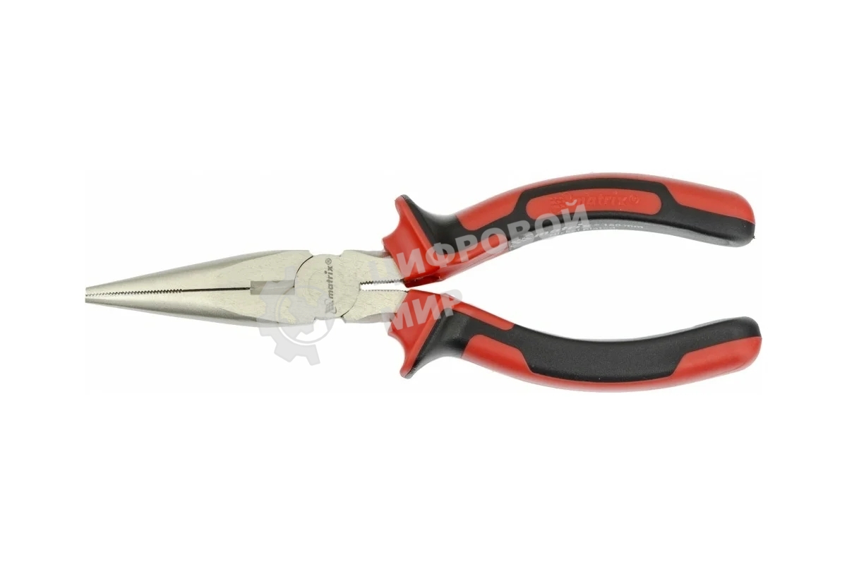 Длинногубцы Matrix NICKEL 17164 160 мм, прямые никелированные, двухкомпонентные рукоятки