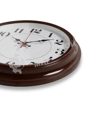 Часы настенные аналоговые Бюрократ WALLC-R85P D35см коричневый/белый