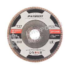 Круг лепестковый торцевой Patriot EXPERT 125 мм*22,23 мм*P120 цирконий