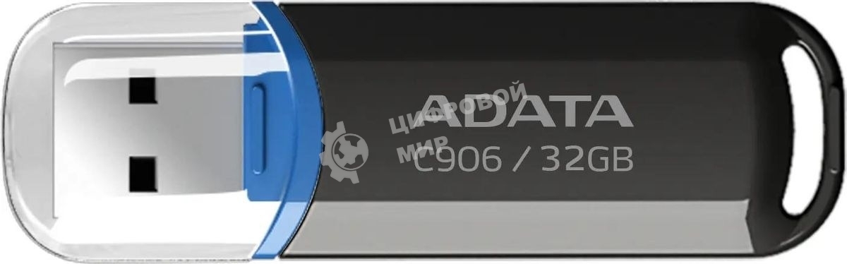 Флешка USB ADATA C906 (AC906-32G-RBK), 32Gb, USB 2.0, R/W 15/5, черный/синий
