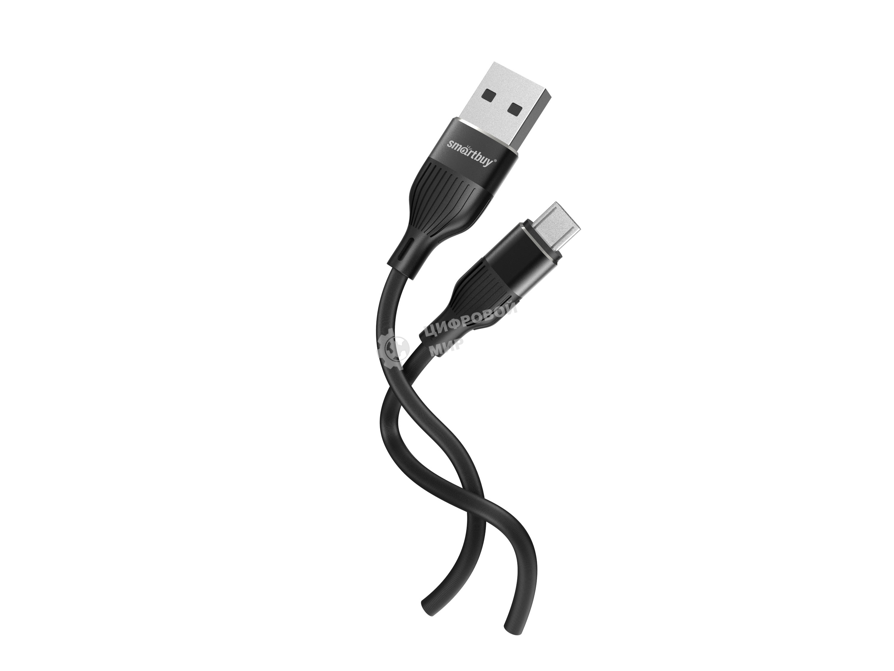 Кабель Smartbuy (iK-12-S72b) S72 MicroUSB черный, 2.4 А, сил., 1м