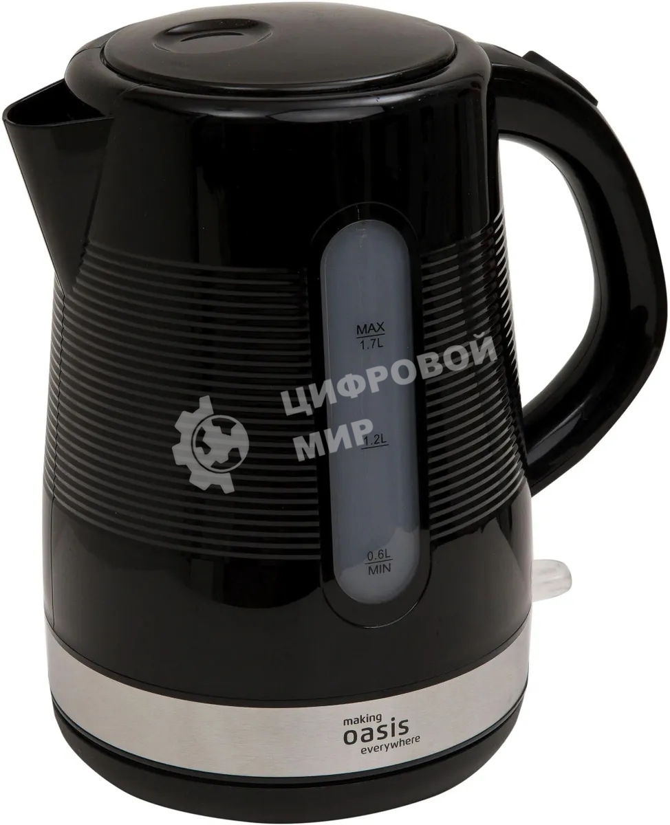 Чайник электрический Oasis making everywhere K-1PB 1.7 л, 2200 Вт, черный