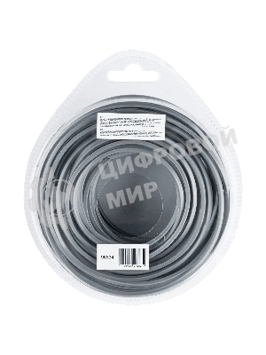 Леска для триммера Denzel армированная алюминием квадратная, 2,4мм х 15м, блистер ALUFLEX