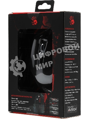 Мышь проводная A4Tech Bloody J95s черный, 8000 dpi, USB, кнопки - 9