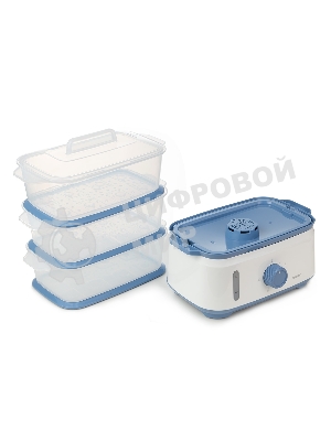 Пароварка электрическая Centek CT-1462 9л 1050Вт, таймер 60 мин, 3 контейнера, чаша для риса, резервуар 1,5л.