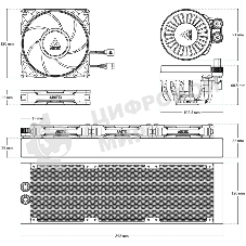 Жидкостная система охлаждения Arctic Cooling Liquid Freezer III Pro 360 Multi Compatible All-In-One ACFRE00180A черный 120мм алюминий+медь 3000rpm 4-pin