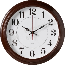 Часы настенные аналоговые Бюрократ WALLC-R85P D35см коричневый/белый