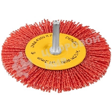 Щетка для дрели Denzel 100 мм, плоская, со шпилькой, нейлоновая щетина