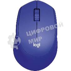 Мышь беспроводная Logitech M330 SILENT PLUS синий, 1000 dpi, радиоканал, USB, кнопки - 3