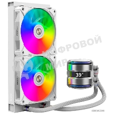 Система жидкостного охлаждения Alseye i240-W белый, 120 мм, алюминий/медь, 1800 об/мин, 36.2 дБ, 4 pin, 250 Вт