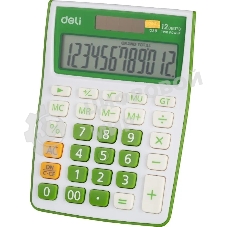 Калькулятор настольный Deli E1238/GRN зеленый 12-разр.