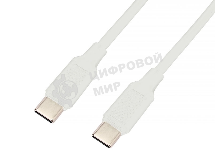 Кабель USB2.0 Cablexpert CC-USB2-CMCM-60-1M-W, Type-C/Type-C, 3А, 60Вт, PD/QC3.0, медь, 1м, белый, пакет