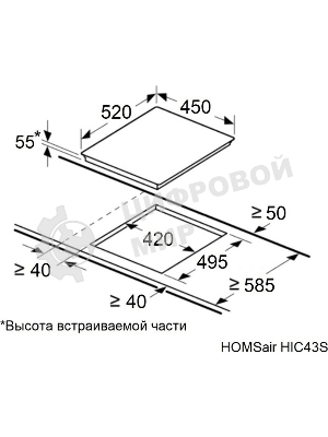 Индукционная варочная панель HOMSair HIC43SWH Inverter