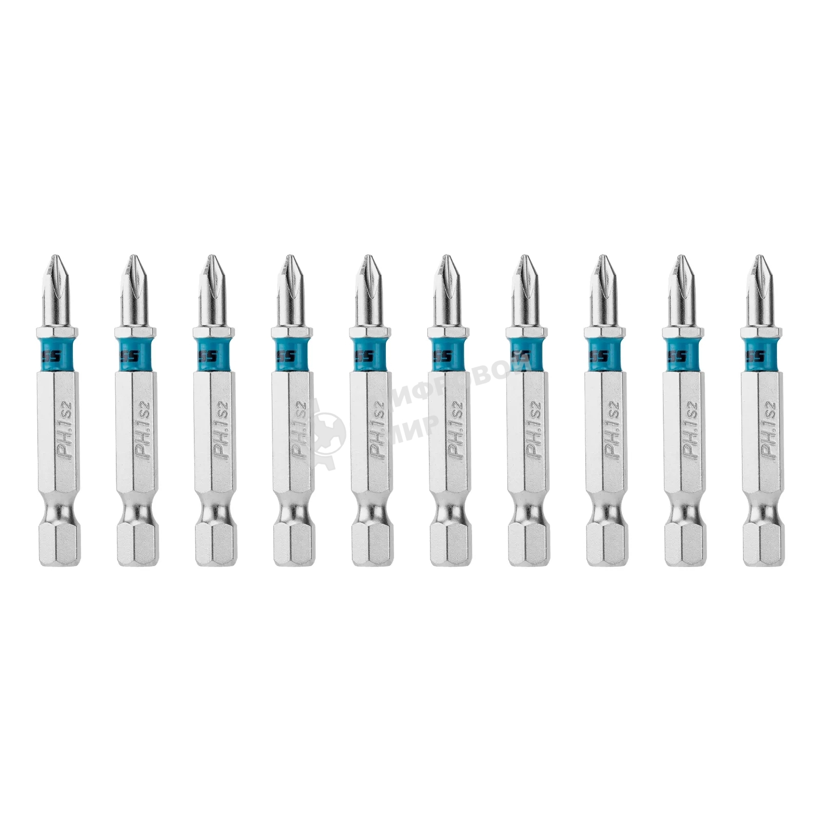 Бита Gross PH1х50мм, сталь S2, шестигр., 10 шт.