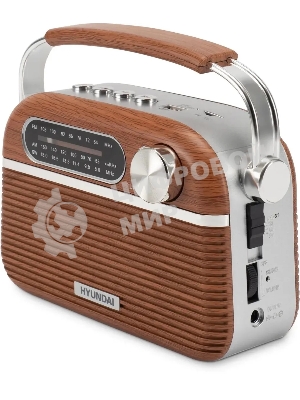Радиоприемник портативный Hyundai H-PSR200 дерево коричневое/серебристый USB microSD