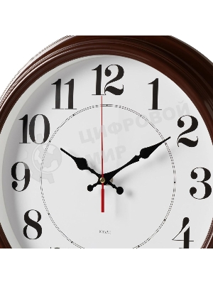 Часы настенные аналоговые Бюрократ WALLC-R85P D35см коричневый/белый