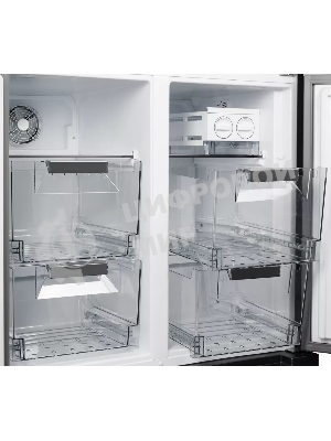 Холодильник Kuppersberg NMFV 18591 DX темный металл трехкамерный 390/170л морозилка снизу, No Frost, Side by Side