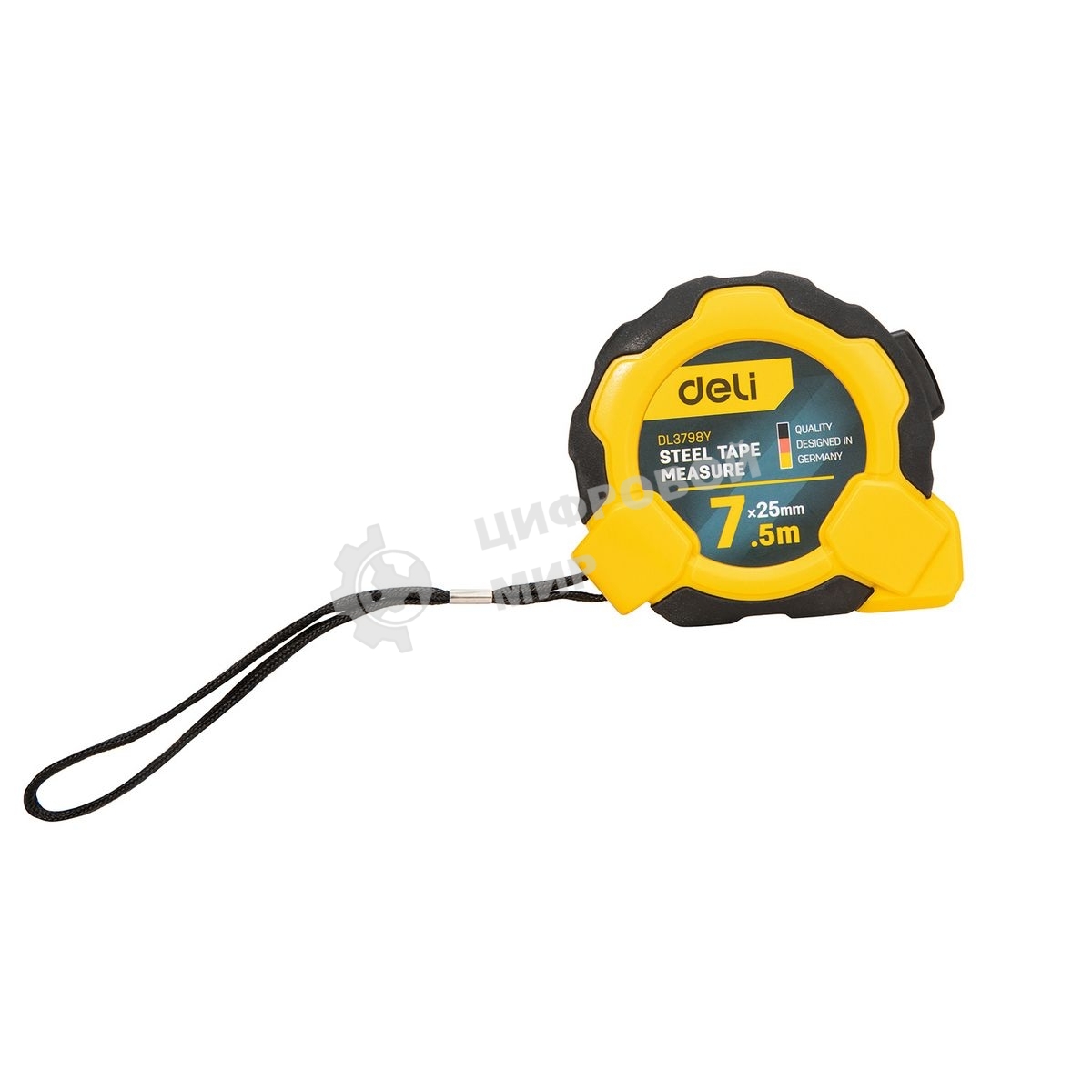 Измерительный и разметочный инструмент Deli Рулетка Deli DL3798 7,5мx25мм, Автостоп, ударопрочный корпус, метрическая
