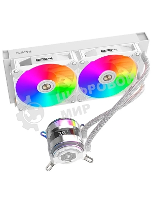 Система жидкостного охлаждения Alseye i240-W белый, 120 мм, алюминий/медь, 1800 об/мин, 36.2 дБ, 4 pin, 250 Вт
