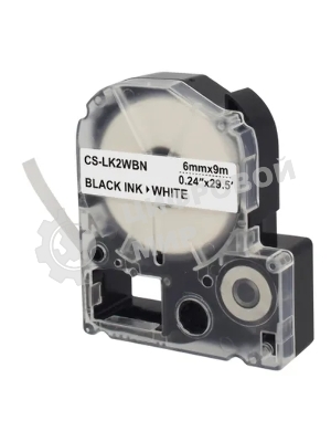 Картридж ленточный Cactus CS-LK2WBN черный, 6мм, 9м для Epson LW300/LW400/LW700/LW600P/LW1000P/K400/Z700/Z900