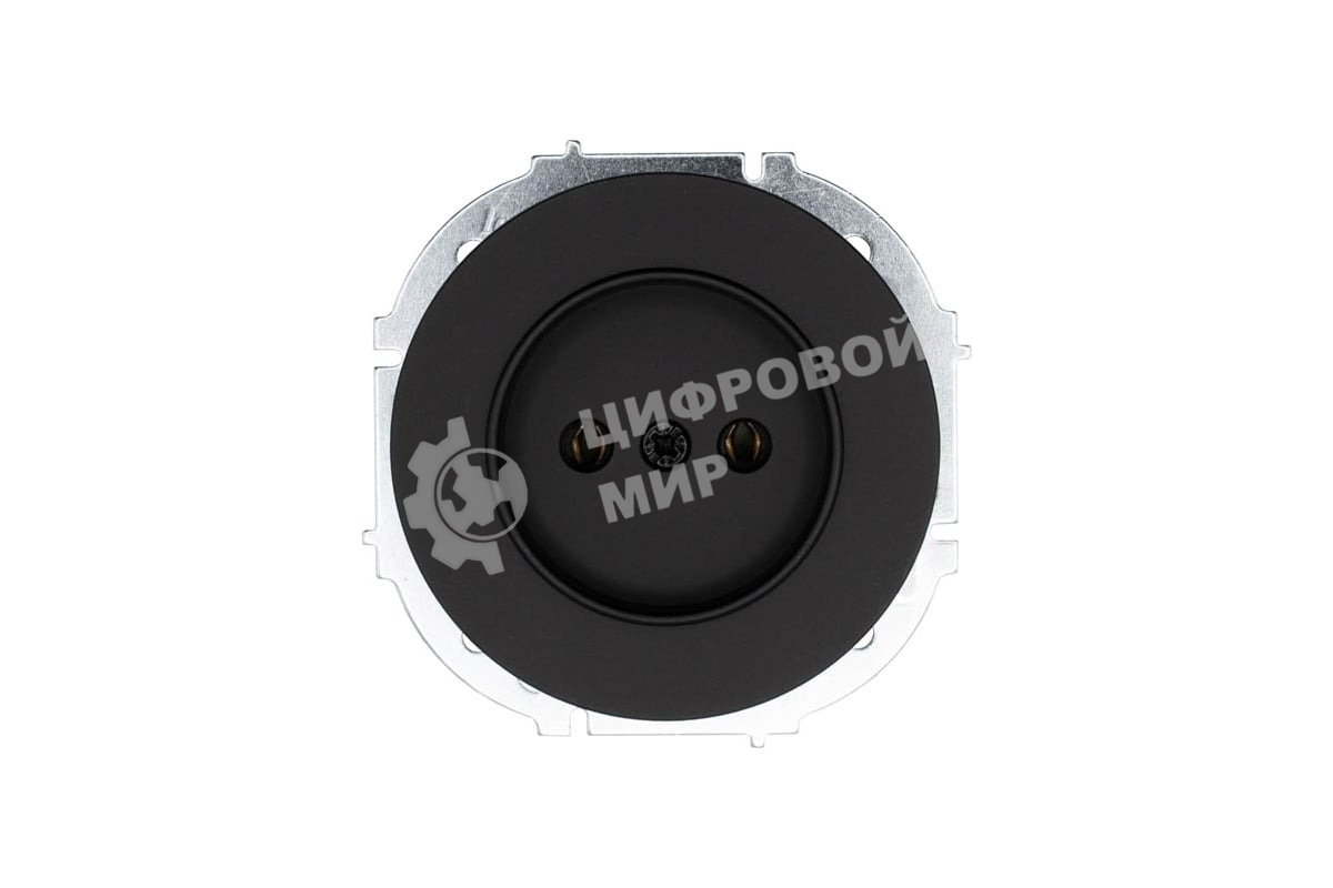 Розетка 1-м СП OSEN без заземл. ПБТ механизм черный бархат LEZARD 743-4288-121B