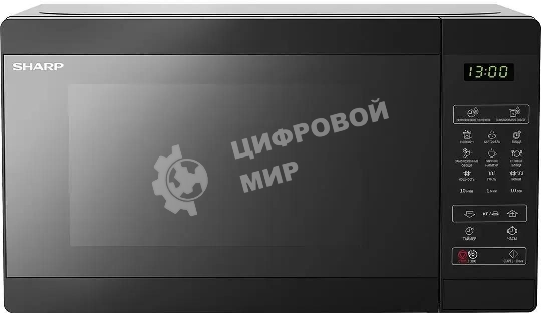 Микроволновая печь Sharp R-6800RK черный, 20 л, 800 Вт, переключатели - сенсор