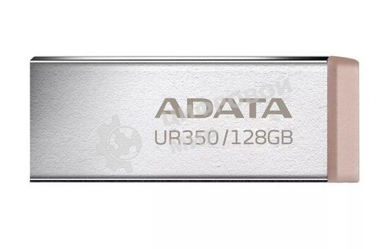 Флешка USB ADATA UR350 (UR350-128G-RSR/BG), 128Gb, USB 3.2, R/W 100/15, серебристый/коричневый