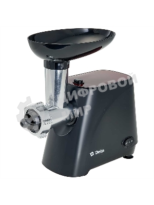 Мясорубка электрическая DELTA DL-6106M черный, 2000 Вт, 1.8 кг/мин, реверс, защита от перегрузки, насадки - 5
