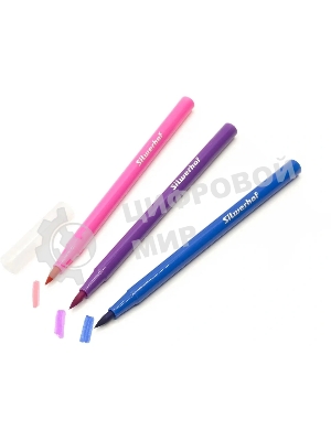 Фломастеры Silwerhof Create 10мм 169мм кисть, вентилируемый колпачок, 12 цветов, пакет с европодвесом