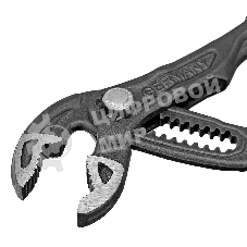 Клещи переставные Denzel кнопочный механизм, обливные рукоятки, 250 мм