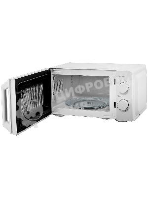 Микроволновая печь Brayer BR2507 белый, 20 л, 700 Вт, переключатели - поворотный механизм