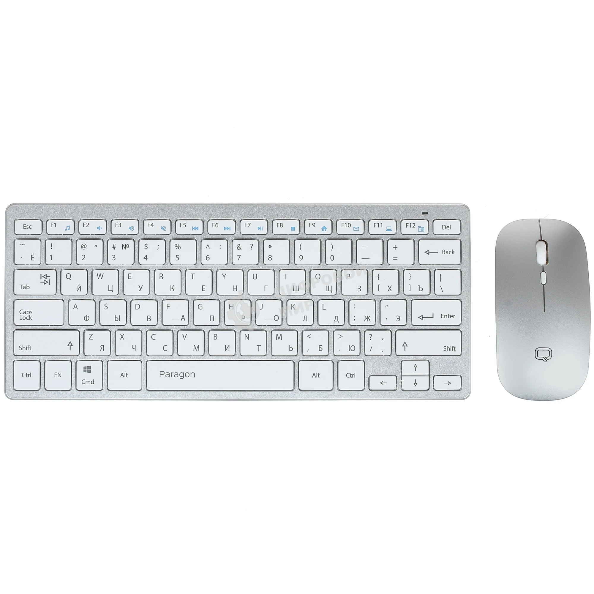 Комплект клавиатура+мышь Qumo Paragon K15/M21 беспроводной, USB, 1600 DPI, белый