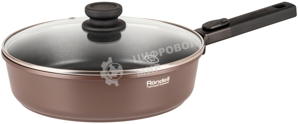 Сотейник Rondell Praline RDA-1568 d=28 см, (с крышкой) коричневый